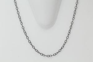 Sterling Silver Black Diamond, 2.8mm Width by 4.0mm Length, 18 Inch Cable Chain with 5.0mm Width / Length by 1.4mm Thick, Smooth Spring Ring Clasp. Quantity Per Pack: 1 Piece.