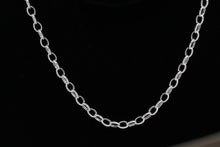 Load image into Gallery viewer, Sterling Silver, 5.0mm Width by 6.8mm Length, 18 Inch Oval Rollo Chain with 11.5mm Length by 2.5mm Thick, Oval Trigger Lobster Clasp. Quantity Per Pack: 1 Piece.
