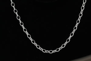 Sterling Silver, 5.0mm Width by 6.8mm Length, 18 Inch Oval Rollo Chain with 11.5mm Length by 2.5mm Thick, Oval Trigger Lobster Clasp. Quantity Per Pack: 1 Piece.