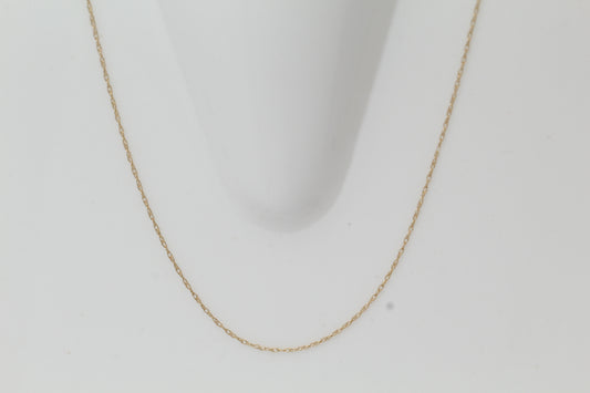 Gold Filled, 1.0mm Width / Length, 18 Inch Round Regular Rope Chain with 4.3mm Width / Length by 0.8mm Thick, Smooth Spring Ring Clasp. Quantity Per Pack: 1 Piece.