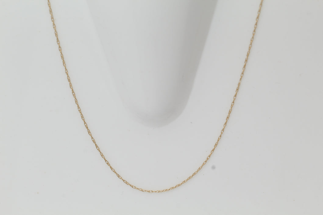 Gold Filled, 1.0mm Width / Length, 18 Inch Round Regular Rope Chain with 4.3mm Width / Length by 0.8mm Thick, Smooth Spring Ring Clasp. Quantity Per Pack: 1 Piece.