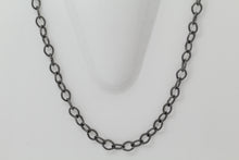 Load image into Gallery viewer, Sterling Silver Black Diamond, 5.4mm Width by 7.2mm Length, 24 Inch Twisted Cable Chain with 11.0mm Length by 3.0mm Thick, Trigger Lobster Clasp. Quantity Per Pack: 1 Piece.
