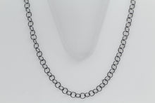 Load image into Gallery viewer, Sterling Silver Black Diamond, 5.0mm Width / Length, 30 Inch Circle Chain with 5.0mm Width / Length by 1.0mm Thick, Smooth Spring Ring Clasp. Quantity Per Pack: 1 Piece.
