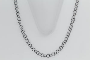 Sterling Silver Black Diamond, 5.0mm Width / Length, 30 Inch Circle Chain with 5.0mm Width / Length by 1.0mm Thick, Smooth Spring Ring Clasp. Quantity Per Pack: 1 Piece.