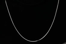 Load image into Gallery viewer, Sterling Silver, 0.8mm Width / Length, 18 Inch Square Regular Snake Chain with 6.0mm Width / Length by 1.4mm Thick, Smooth Spring Ring Clasp and Tags Ends. Quantity Per Pack: 1 Piece.
