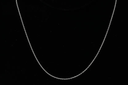 Sterling Silver, 1.2mm Width by 1.8mm Length, 18 Inch Flat Cable Chain with 6.0mm Width / Length by 1.4mm Thick, Smooth Spring Ring Clasp. Quantity Per Pack: 1 Piece.