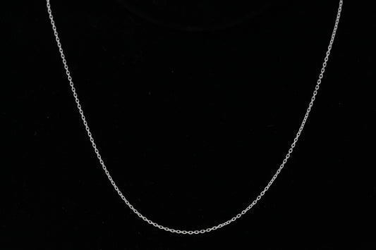 Sterling Silver, 1.2mm Width by 1.8mm Length, 18 Inch Flat Cable Chain with 6.0mm Width / Length by 1.4mm Thick, Smooth Spring Ring Clasp. Quantity Per Pack: 1 Piece.