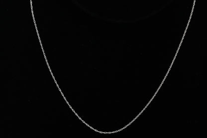 Sterling Silver, 1.0mm Width / Length, 18 Inch Flat Regular Rope Chain with 6.0mm Width / Length by 1.4mm Thick, Smooth Spring Ring Clasp.