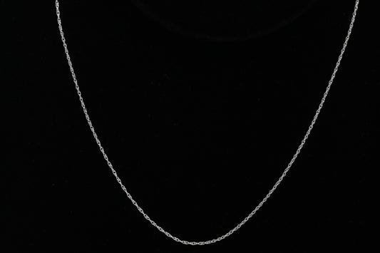 Sterling Silver, 1.0mm Width / Length, 18 Inch Flat Regular Rope Chain with 6.0mm Width / Length by 1.4mm Thick, Smooth Spring Ring Clasp.