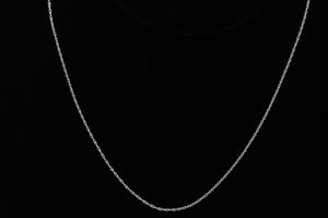 Sterling Silver, 1.0mm Width / Length, 18 Inch Flat Regular Rope Chain with 6.0mm Width / Length by 1.4mm Thick, Smooth Spring Ring Clasp.