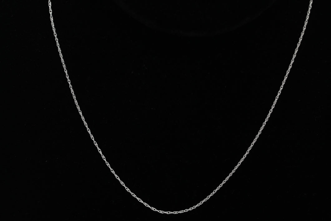 Sterling Silver, 1.0mm Width / Length, 18 Inch Flat Regular Rope Chain with 6.0mm Width / Length by 1.4mm Thick, Smooth Spring Ring Clasp.