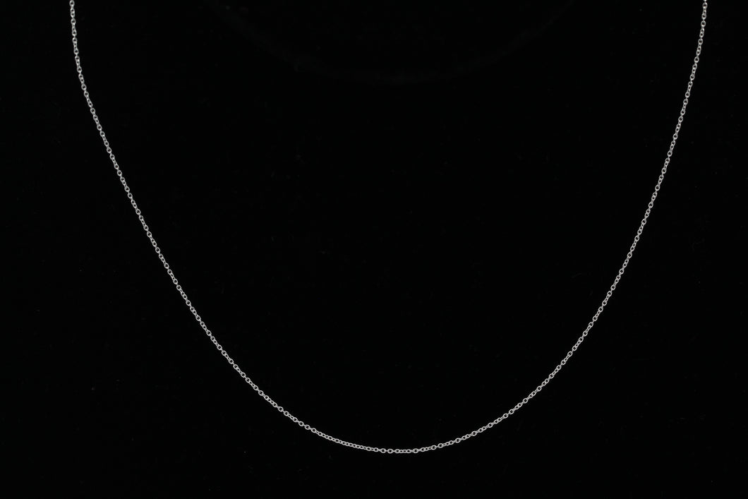 Sterling Silver, 0.8mm Width by 1.0mm Length, 18 Inch Cable Chain with 5.0mm Width / Length by 0.9mm Thick, Smooth Spring Ring Clasp. Quantity Per Pack: 1 Piece.