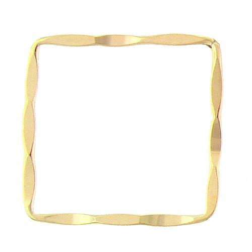 Gold Filled, 17.4mm Width by 1.2mm Length by 17.4mm Height, Hammered Square Connector. Quantity Per Pack: 2 Pieces.