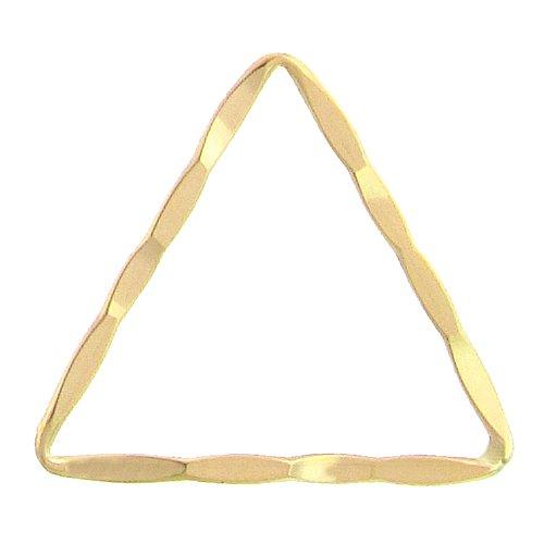 Gold Filled, 25.0mm Width by 1.3mm Length by 22.6mm Height, Hammered Triangle Connector. Quantity Per Pack: 2 Pieces.