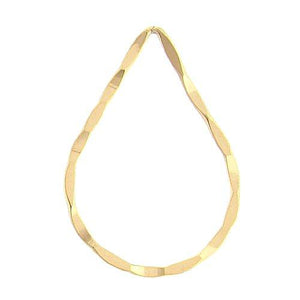 Gold Filled, 23.3mm Width by 1.0mm Length by 32.5mm Height, Hammered Tear Drop Connector. Quantity Per Pack: 2 Pieces.