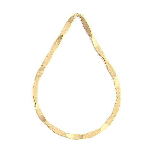 Gold Filled, 23.3mm Width by 1.0mm Length by 32.5mm Height, Hammered Tear Drop Connector. Quantity Per Pack: 2 Pieces.