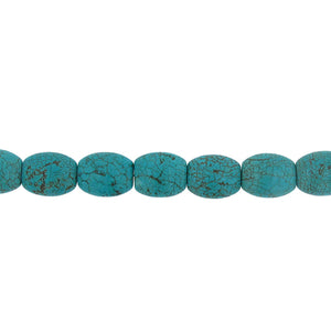 Stabilized Turquoise, 20.3mm Width by 14.9mm Length by 25.3mm Height, Oval Stone Bead. Quantity per pack: 16 Pieces.