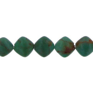 Turquoise, 6.7mm Width by 3.5mm Length by 6.2mm Height, Diamond Stone Bead. Quantity per pack: 67 Pieces.