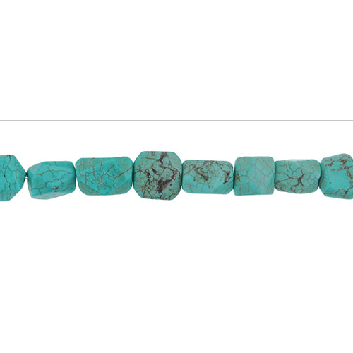 Turquoise, 15.4mm Width by 12.6mm Length by 15.5mm Height, Faceted Oval Stone Bead. Quantity per pack: 25 Pieces.