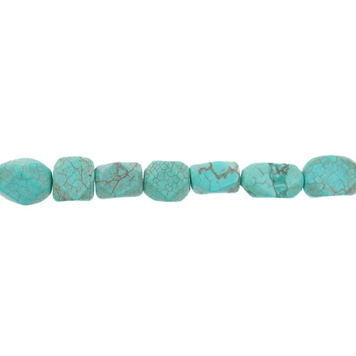 Turquoise, 11.0mm Width by 10.4mm Length by 16.7mm Height, Faceted Oval Stone Bead. Quantity per pack: 25 Pieces.