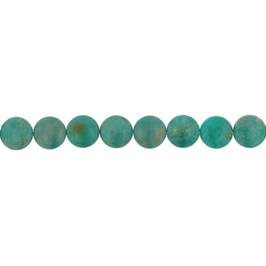 Turquoise, 14.0mm Width by 5.4mm Length by 14.0mm Height, Round Stone Bead. Quantity per pack: 29 Pieces.