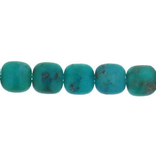 Turquoise, 6.1mm Width by 4.2mm Length by 6.1mm Height, Square Stone Bead. Quantity per pack: 66 Pieces.