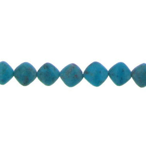 Turquoise, 6.9mm Width by 3.4mm Length by 6.7mm Height, Diamond Stone Bead. Quantity per pack: 63 Pieces.