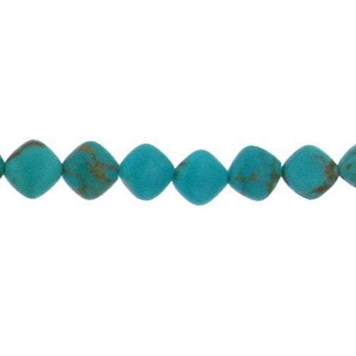 Turquoise, 6.8mm Width by 3.5mm Length by 6.8mm Height, Diamond Stone Bead. Quantity per pack: 64 Pieces.