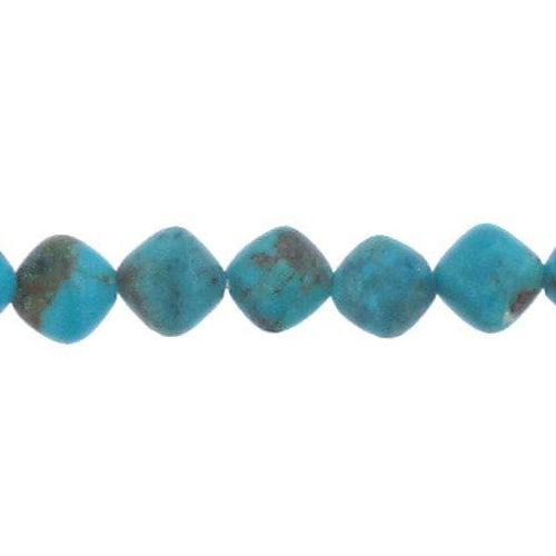 Turquoise, 6.8mm Width by 3.7mm Length by 6.5mm Height, Diamond Stone Bead. Quantity per pack: 64 Pieces.