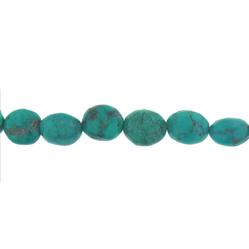 Turquoise, 13.2mm Width by 9.3mm Length by 17.6mm Height, Natural Round Stone Bead. Quantity per pack: 25 Pieces.