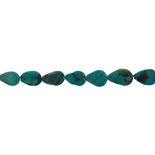 Turquoise, 14.0mm Width by 5.2mm Length by 20.1mm Height, Natural Flat Stone Bead. Quantity per pack: 22 Pieces.