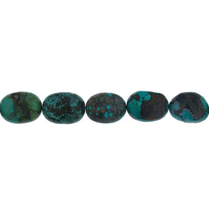 Turquoise, 14.1mm Width by 9.3mm Length by 18.1mm Height, Natural Oval Stone Bead. Quantity per pack: 22 Pieces.