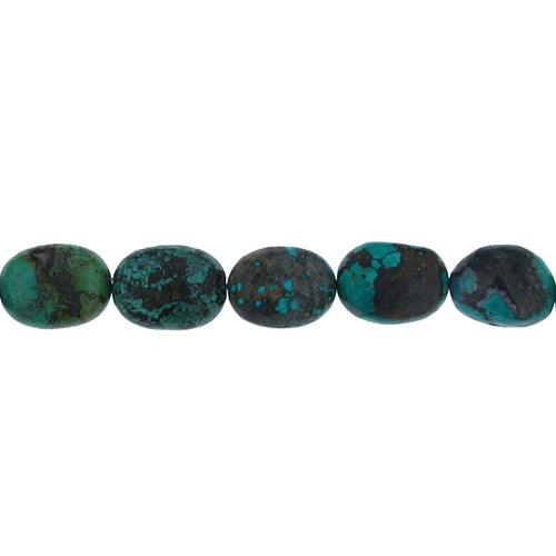 Turquoise, 14.1mm Width by 9.3mm Length by 18.1mm Height, Natural Oval Stone Bead. Quantity per pack: 22 Pieces.