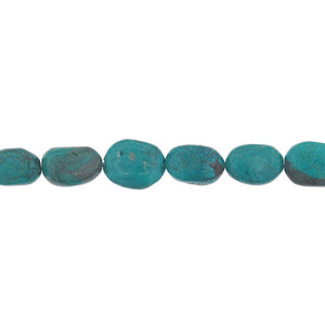 Turquoise, 17.1mm Width by 8.0mm Length by 22.6mm Height, Natural Oval Stone Bead. Quantity per pack: 18 Pieces.