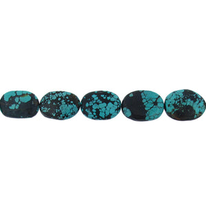 Turquoise, 19.6mm Width by 8.5mm Length by 28.3mm Height, Oval Stone Bead. Quantity per pack: 14 Pieces.