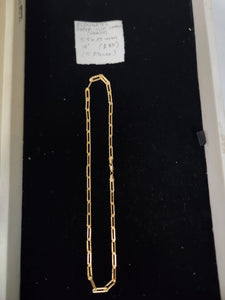 14kt Gold Filled Elongated paper clip chain. Size5.5x15 mm Paper clip Chain. Quantity per pack: 1 Pieces.