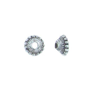 Pewter, 7.7mm Width by 7.7mm Length by 3.3mm Height, Textured Bead Cap. Quantity Per Pack: 95 Pieces.