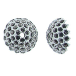 Pewter, 16.4mm Width by 16.2mm Length by 7.0mm Height, Textured Bead Cap. Quantity Per Pack: 13 Pieces.