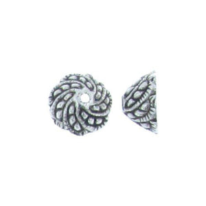 Pewter, 10.7mm Width by 10.5mm Length by 5.9mm Height, Textured Bead Cap. Quantity Per Pack: 54 Pieces.