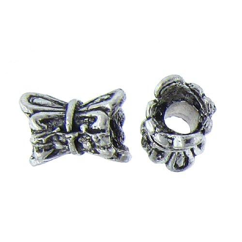 Pewter, 9.0mm Width by 8.8mm Length by 13.1mm Height, Fancy Tube Bead. Quantity per pack: 14 Pieces.