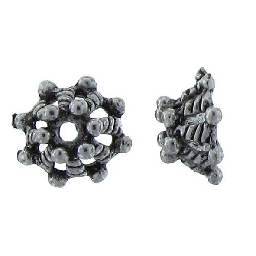 Pewter, 10.6mm Width by 10.6mm Length by 5.4mm Height, Textured Bead Cap. Quantity Per Pack: 40 Pieces.