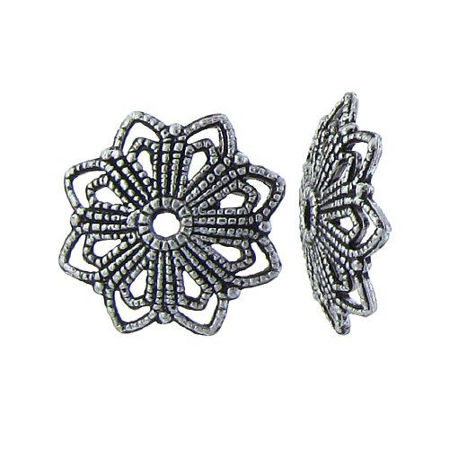 Pewter, 3.9mm Width by 19.1mm Length by 20.2mm Height, Textured Star Bead Cap. Quantity Per Pack: 23 Pieces.