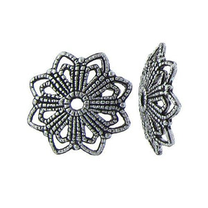 Pewter, 3.9mm Width by 19.1mm Length by 20.2mm Height, Textured Star Bead Cap. Quantity Per Pack: 23 Pieces.