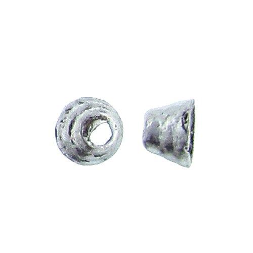 Pewter, 3.6mm Width by 5.1mm Length / Height, Smooth, Round Bead Cone. Quantity per pack: 310 pieces.