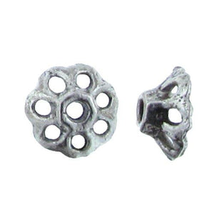 Pewter, 3.6mm Width by 8.1mm Length / Height, Smooth Flower Bead Cap. Quantity Per Pack: 145 Pieces.