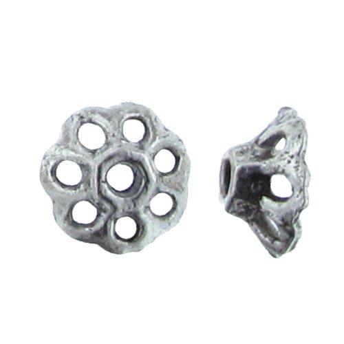 Pewter, 3.6mm Width by 8.1mm Length / Height, Smooth Flower Bead Cap. Quantity Per Pack: 145 Pieces.
