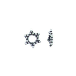 Sterling Silver, 8.9mm Width by 1.6mm Thickness, Star Daisy Bali Bali Bead. Quantity Per Pack: 20 Pieces.