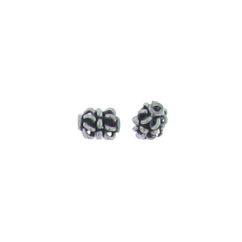 Sterling Silver Oxidized, 5.5mm Width by 5.2mm Length by 7.1mm Height, Fancy Oval Bali Bead. Quantity per pack: 20 Pieces.