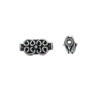 Sterling Silver Oxidized, 7.6mm Width by 6.3mm Length by 14.9mm Height, Fancy Bali Bead. Quantity per pack: 10 Pieces.