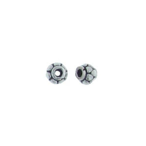 Sterling Silver Oxidized, 6.0mm Width by 6.0mm Length by 4.8mm Height, Fancy Round Bali Bead. Quantity per pack: 15 Pieces.